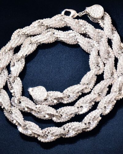 Luxury Thick 8mm Iced Out Rope Chain18K Gold Plated (1)