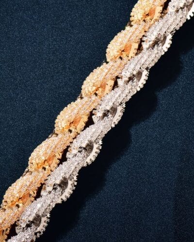 Luxury Thick 8mm Iced Out Rope Chain18K Gold Plated 3