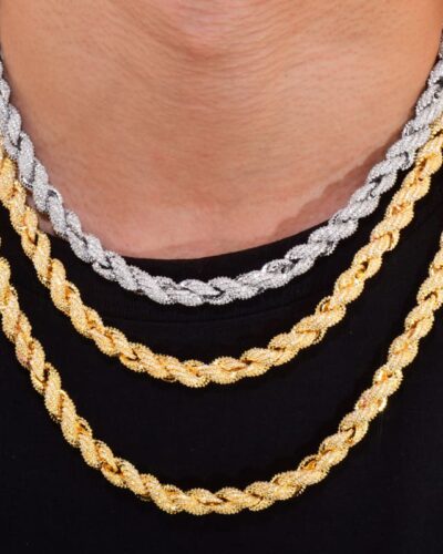 Luxury Thick 8mm Iced Out Rope Chain18K Gold Plated (6)