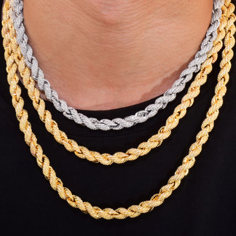 Luxury Thick 8mm Iced Out Rope Chain18K Gold Plated (6)