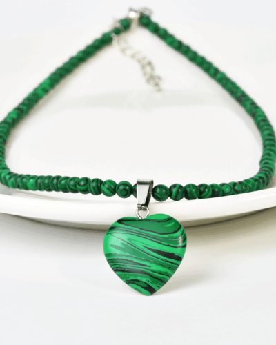 Round Bead Crystal Heart Pendant Necklace Wholesale