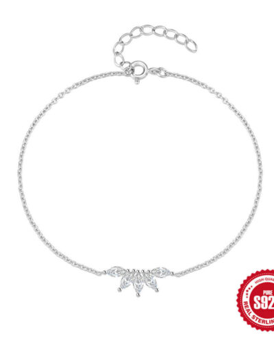 Marquise Cubic Ziconia Sterling Silver Crown Bracelet SHOW