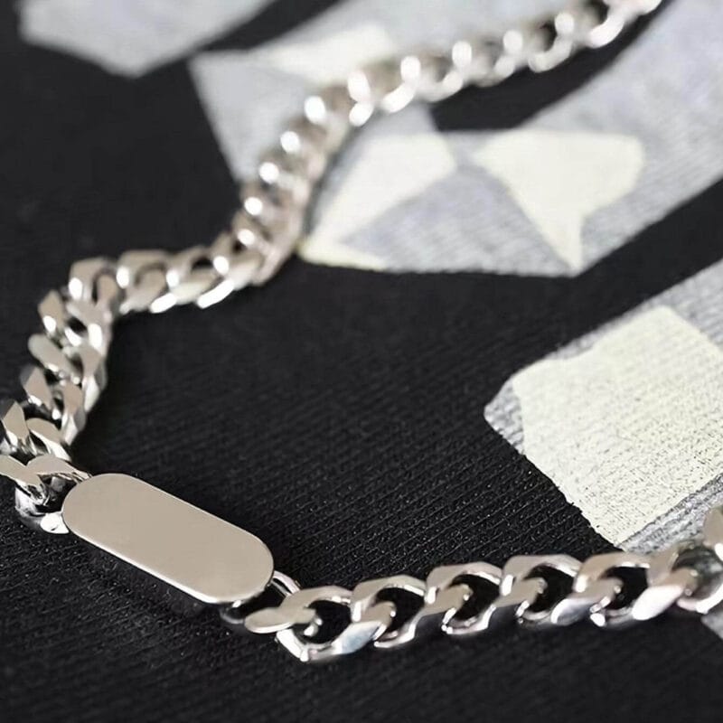 Men Minimalist 316LStainless Steel Cuban link with Square Pendant 1