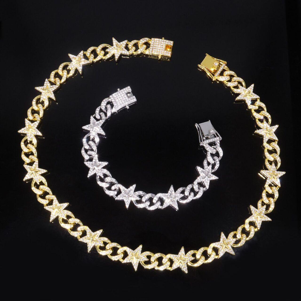 Alloy Five-Pointed Star Mens Pendant Chain