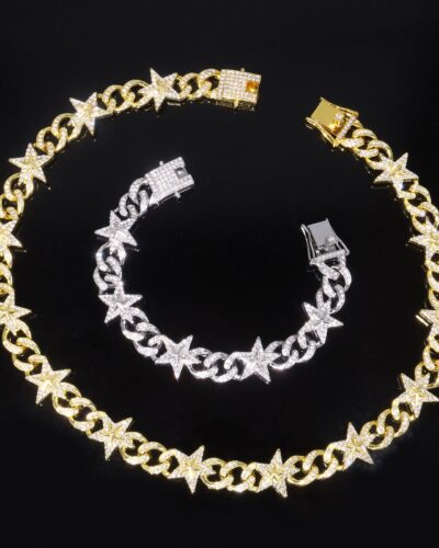 Alloy Five-Pointed Star Mens Pendant Chain