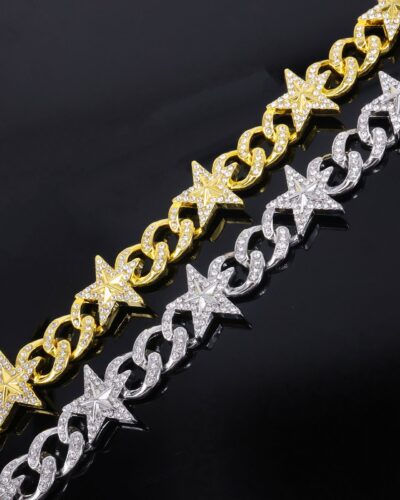 Alternativ vy av Alloy Five-Pointed Star Mens Pendant Chain