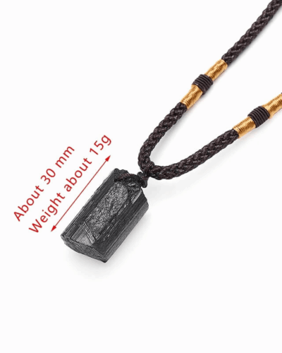 Men's Black Tourmaline Pendant Necklace Bulk