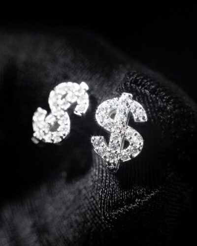 Men's Copper Earrings with Dollar Sign Wholesale