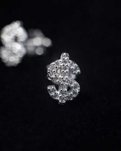 Alternatief beeld van Men's Copper Earrings with Dollar Sign Wholesale