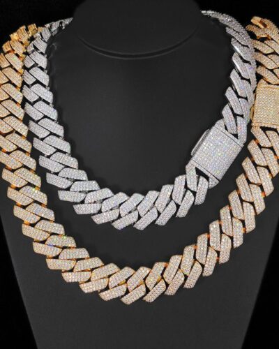 Alternativní pohled na 25mm Mens Cuban Chain Necklace with Triple Row Zircon