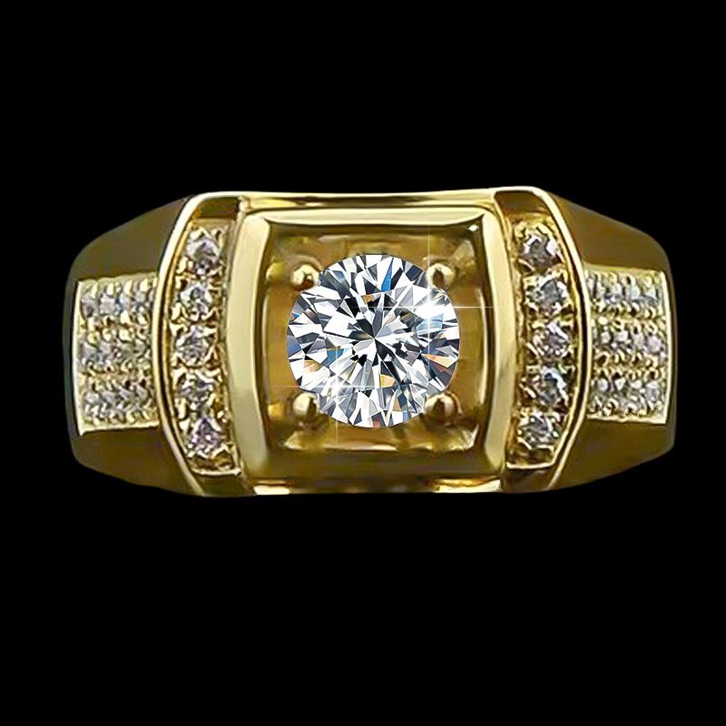 Men's Moissanite Ring in 18K Gold Plating Wholesale