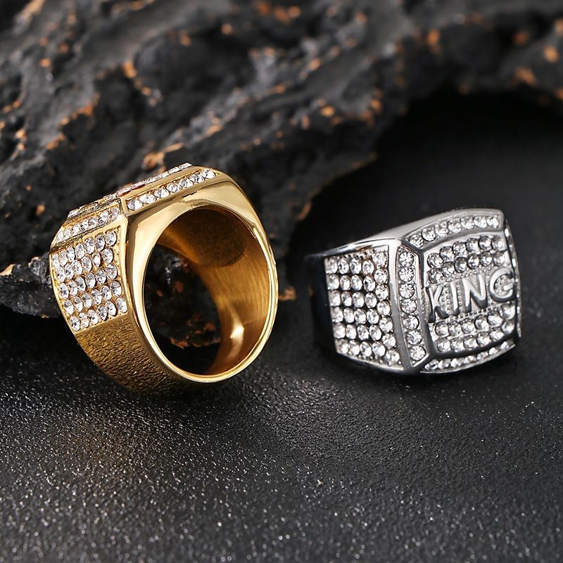 Mens Stainless Steel Ring with King Engraved - 画像6