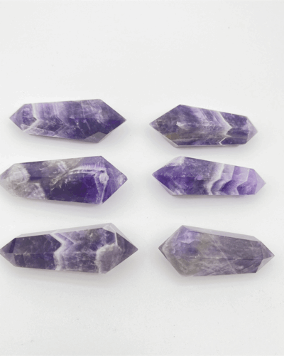Mini Polished Chevron Amethyst Crystal Tower Wand