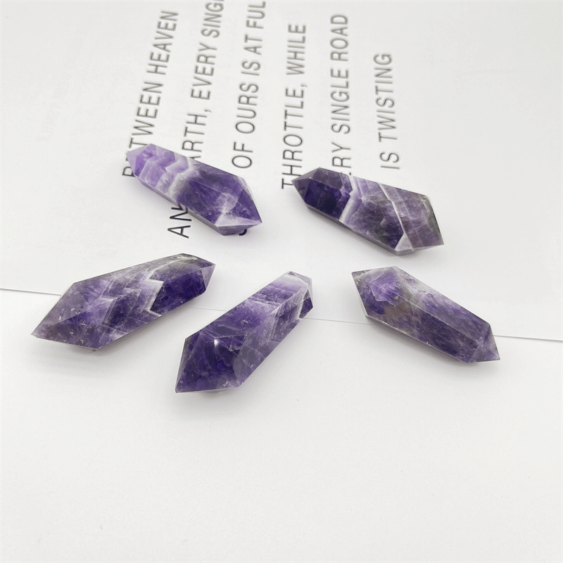 Mini Polished Chevron Amethyst Crystal Tower Wand