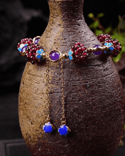 Fashion Delicate Garnet Crystal Charm Bracelet Bulk