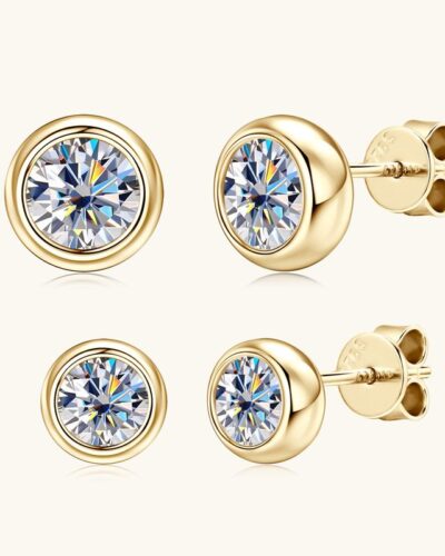 Moissanite Earrings Stud with 925 Sterling Silverの別ビュー