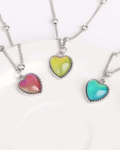 Mood Temperature Sense Heart Shape Necklace Bracelet Set