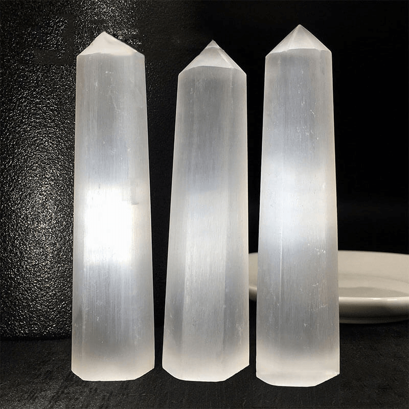 Moroccan Selenite Tower Bulk Crystal Point Wand