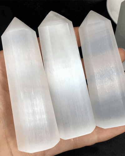 Moroccan Selenite Tower Bulk Crystal Point Wand