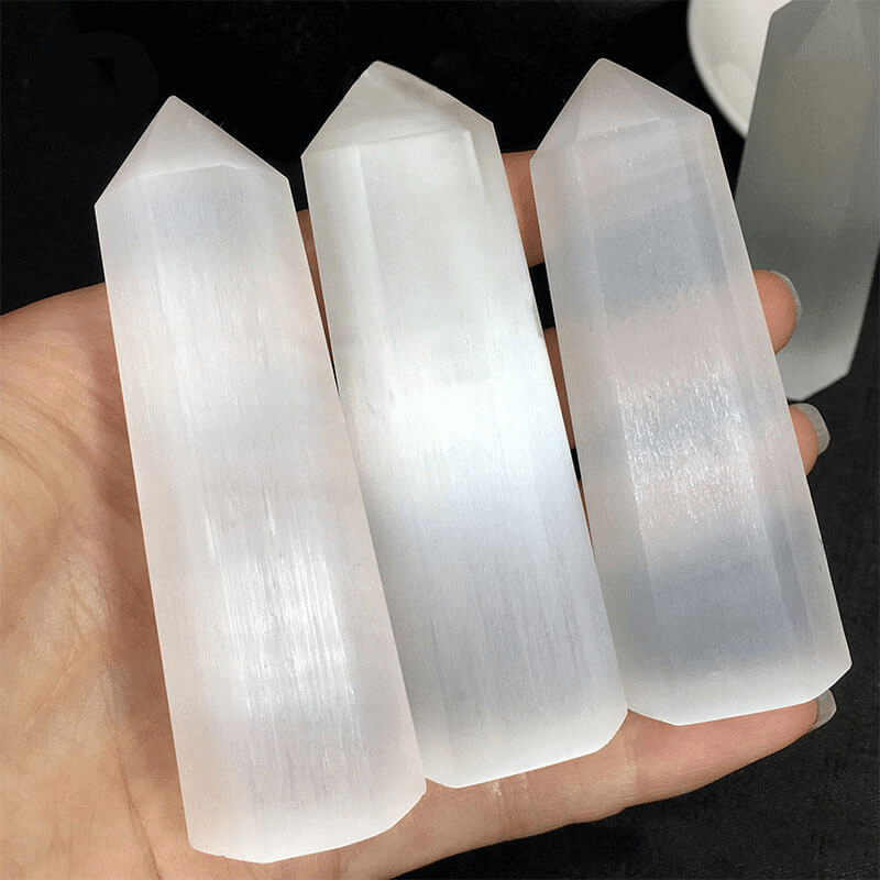 Moroccan Selenite Tower Bulk Crystal Point Wand
