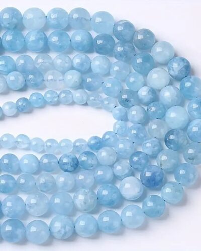 Natural Aquamarine Crystal Beads Bulk for Healing