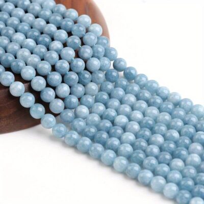 Natural Aquamarine Crystal Beads Bulk for Healing SHOW