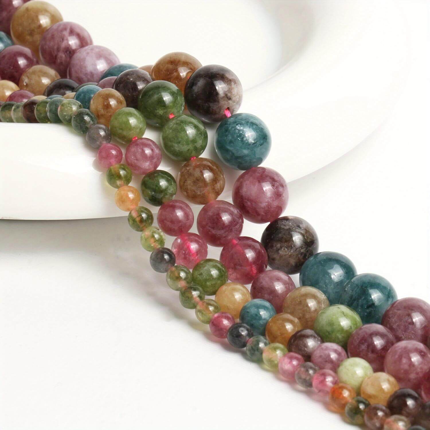 Natural Colorful Tourmaline Crystal Beads Wholesale - Görüntü 2