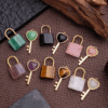 Crystal Customized Couple Pendants Wholesale Lock & Key Set
