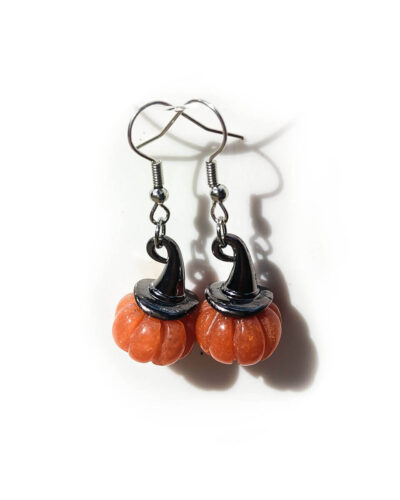 Natural Crystal Pumpkin Earring Santa Hat red aventurine