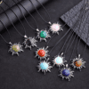 Natural Crystal Wholesale Sun Charm Pendant Necklace