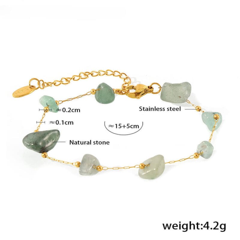 Natural Gemstone Chip Necklaces Stainless Steel 1