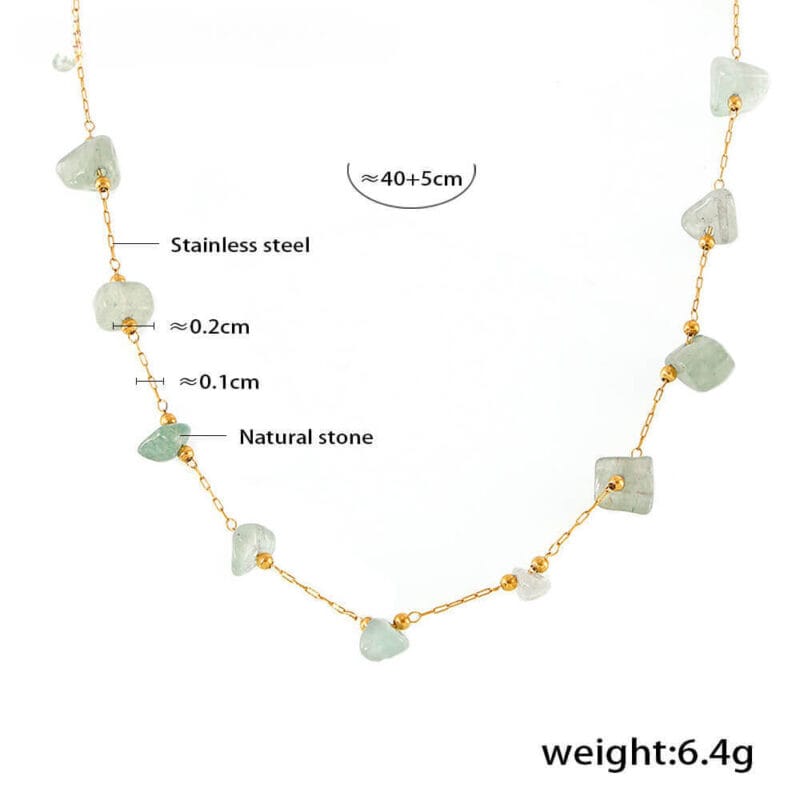 Natural Gemstone Chip Necklaces Stainless Steel 4