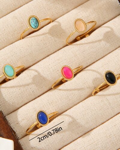 Alternativní pohled na Natural Gemstone Stainless Steel Ring