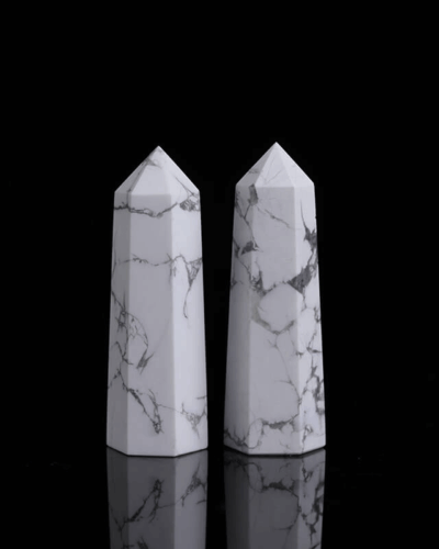 Natural Howlite Tower Crystal Reiki Home Decor