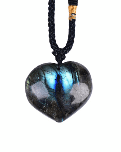Natural Labradorite Heart Pendant Necklace Wholesale