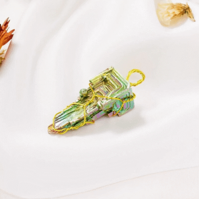 Natural Meteorite Necklace Quartz Bismuth Ore Pendant