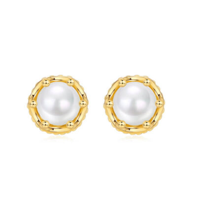 Natural Pearl Studs Earring S925 Silver Wholesale SHOW