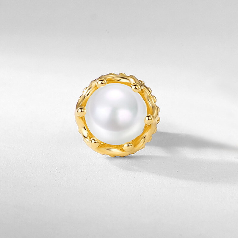 Natural Pearl Studs Earring S925 Silver Wholesale - Görüntü 3