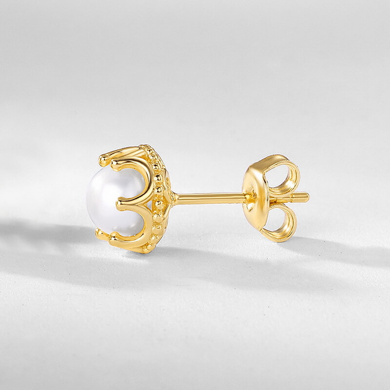 Natural Pearl Studs Earring S925 Silver Wholesale - Görüntü 4