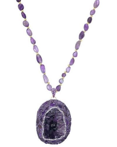 Natural Raw Amethyst Necklace for Women