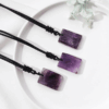 Natural Rectangle Amethyst Pendant Necklace Bulk