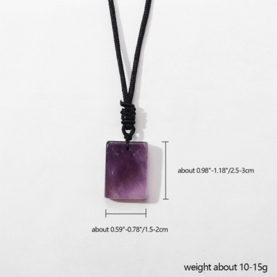 Natural Rectangle Amethyst Pendant Necklace Bulk