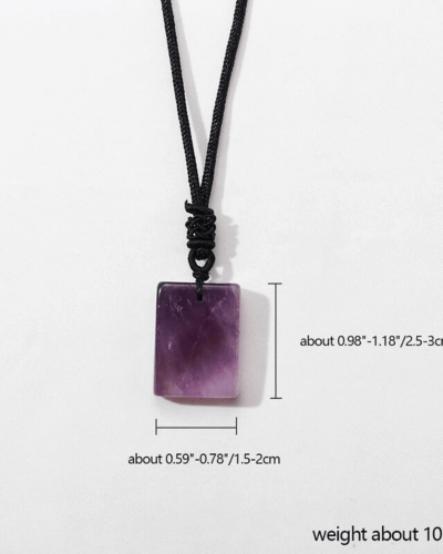 Natural Rectangle Amethyst Pendant Necklace Bulk