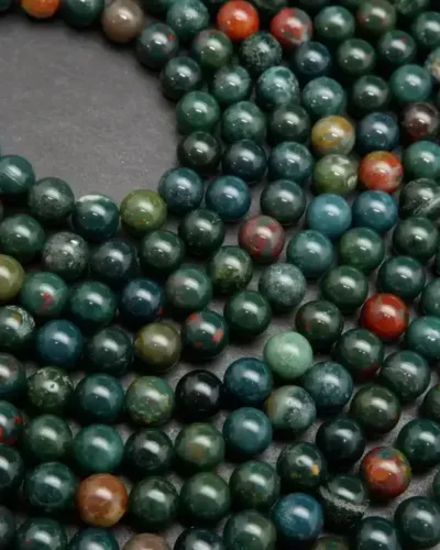 Natural Round Shaped Bloodstone Gemstone Beads for DIY jewelry show