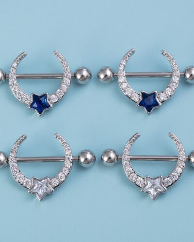 Alternativní pohled na Nippe Piercings Jewelry with Star Shaped Design