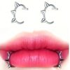 Non-Piercing Lip Ring with Pointed Cone Design