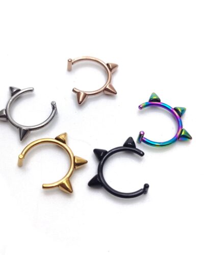 Alternativní pohled na Non-Piercing Lip Ring with Pointed Cone Design