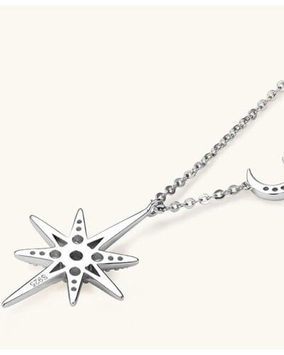 North Star Moissanite Earring Rhodium Plated Wholesale 11