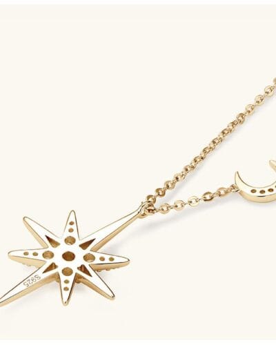 North Star Moissanite Earring Rhodium Plated Wholesale 13