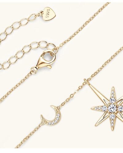 North Star Moissanite Earring Rhodium Plated Wholesale 14